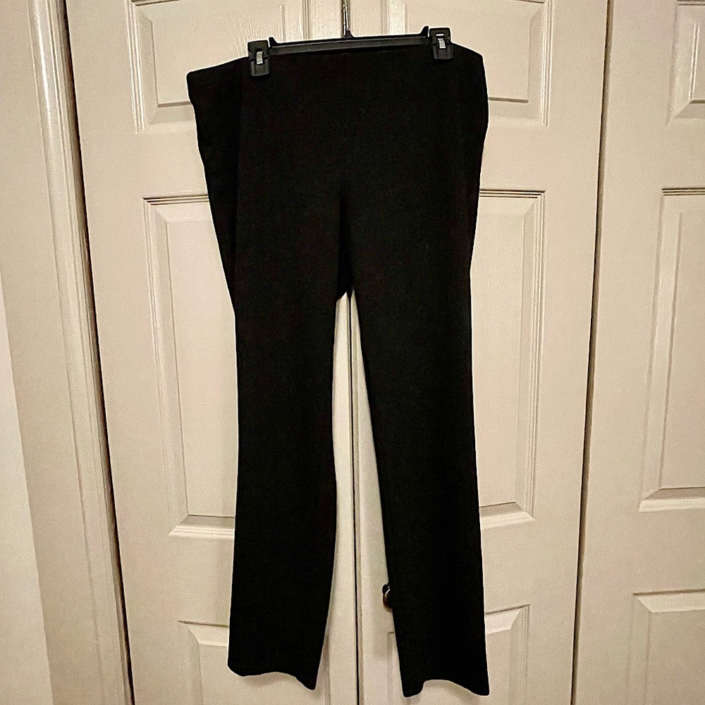 Eileen Fisher Black Flat Front Pull On Pant